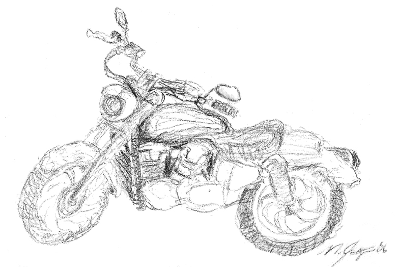 Original pencil sketch of 'Moto'